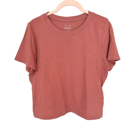 Madewell Softfade Cotton Boxy-Crop Tee in Vintage Quartz, Size Small - Picture 3 of 4